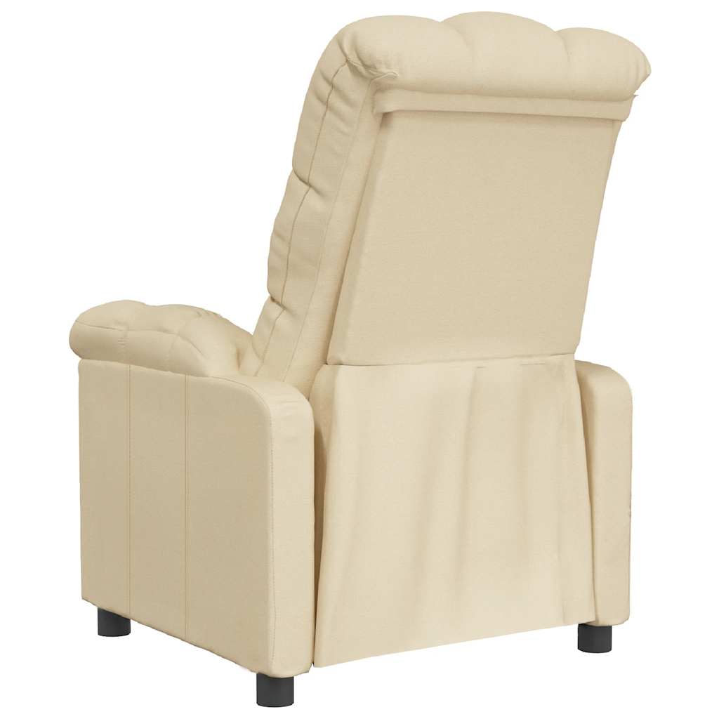 Fauteuil verstelbaar stof crèmekleurig