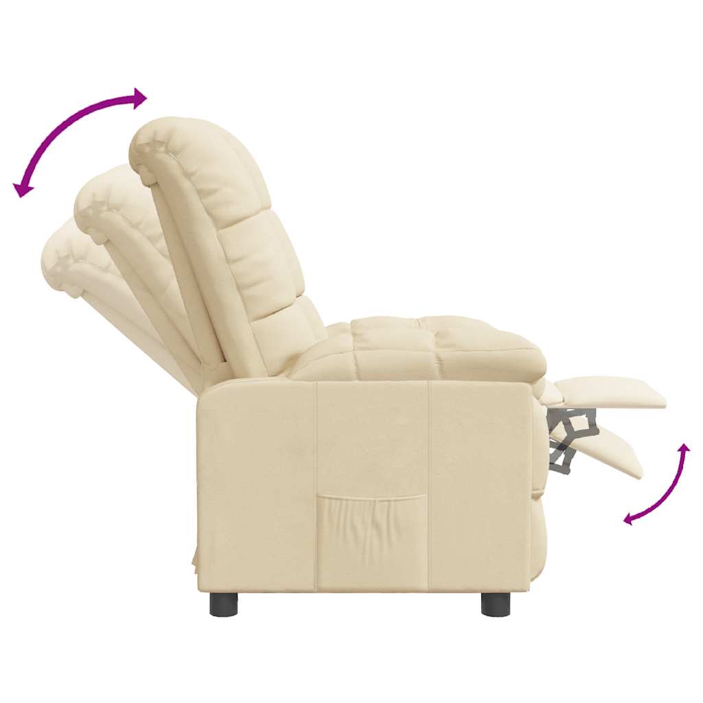 Fauteuil verstelbaar stof crèmekleurig