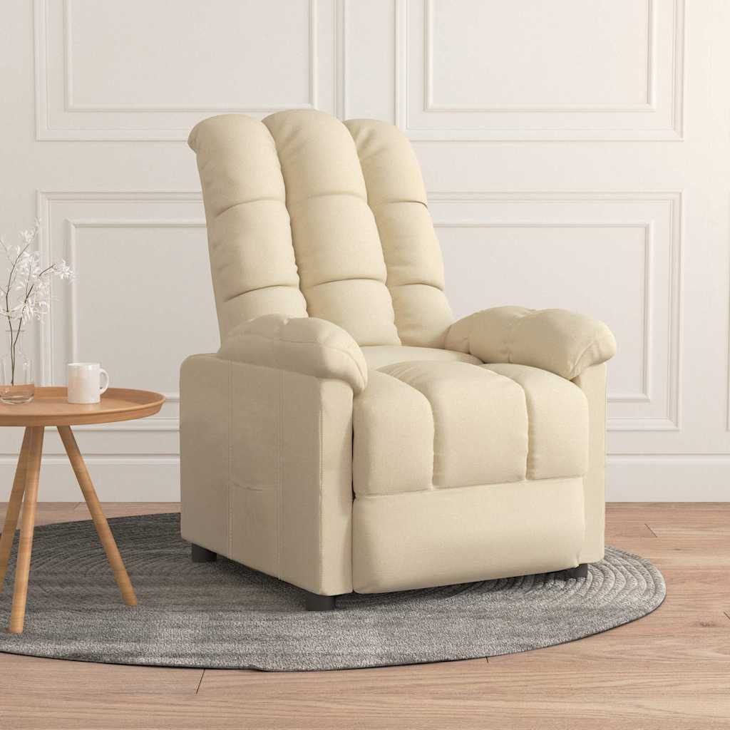 Fauteuil verstelbaar stof crèmekleurig