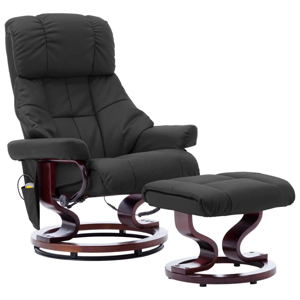 Massagestoel verstelbaar kunstleer en gebogen hout grijs is nu te koop bij PeponiXL, paradijselijk wonen!