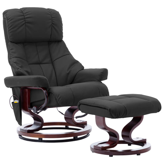 Massagestoel verstelbaar kunstleer en gebogen hout grijs is nu te koop bij PeponiXL, paradijselijk wonen!