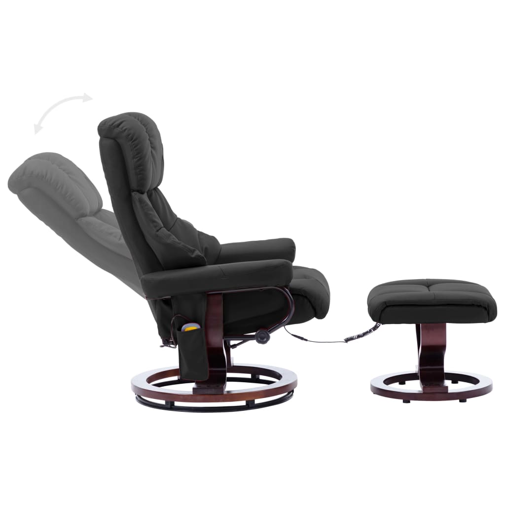 Massagestoel verstelbaar kunstleer en gebogen hout grijs is nu te koop bij PeponiXL, paradijselijk wonen!