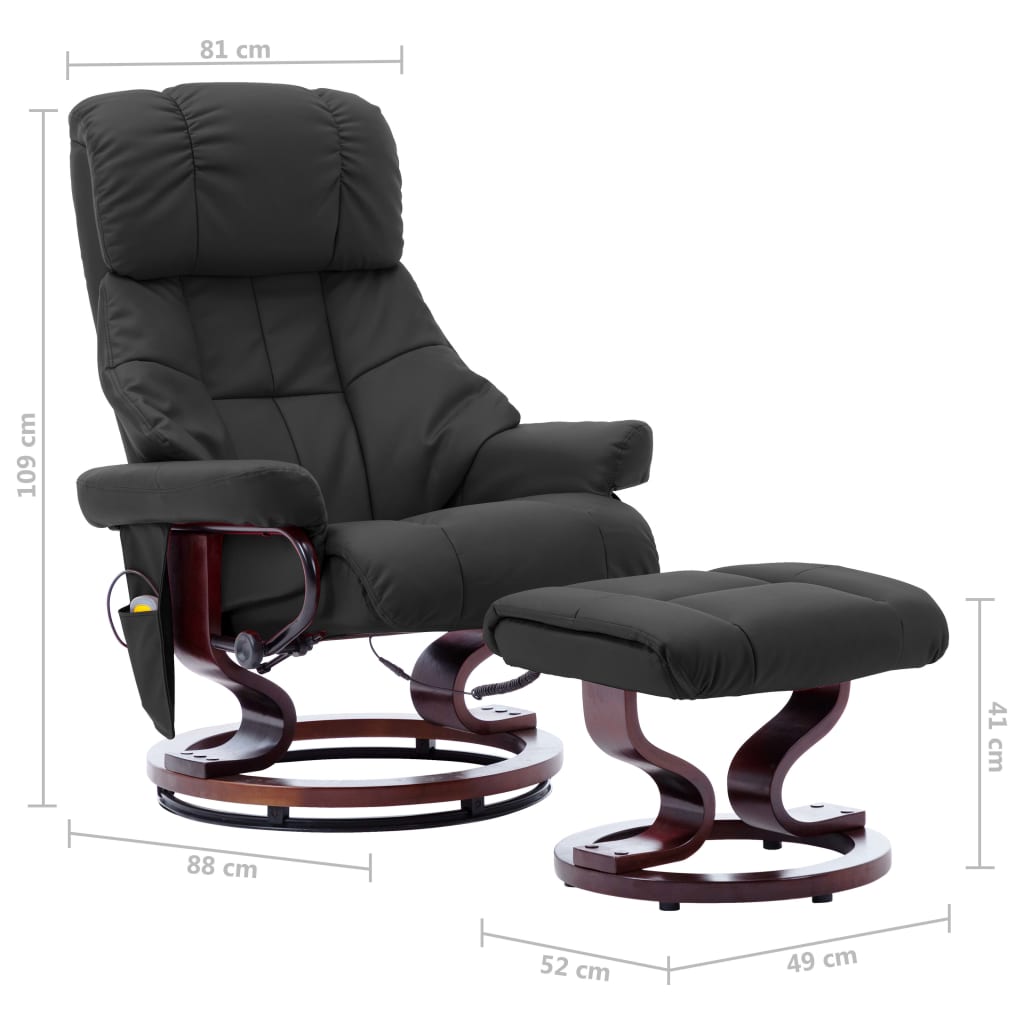 Massagestoel verstelbaar kunstleer en gebogen hout grijs is nu te koop bij PeponiXL, paradijselijk wonen!