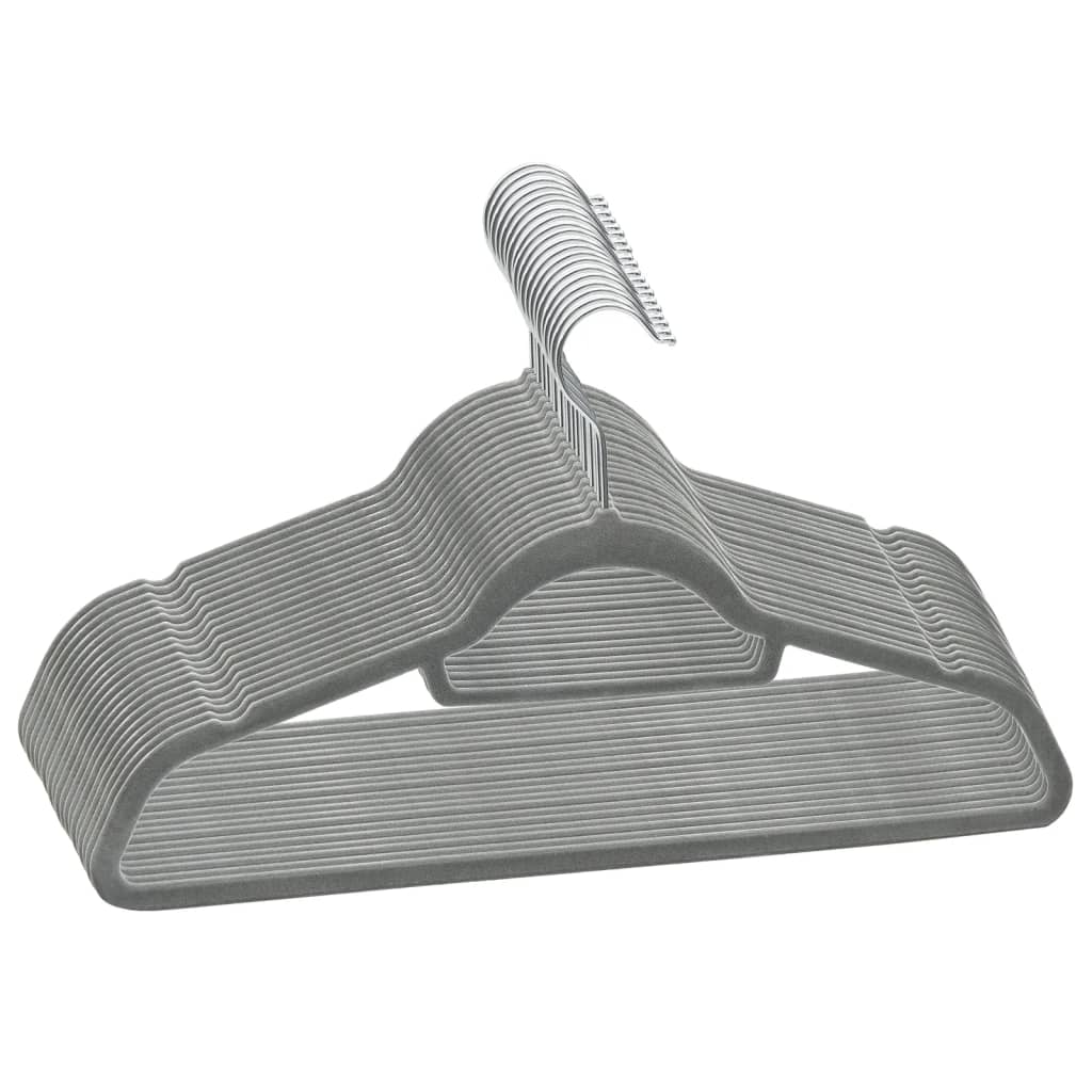 20-delige Kledinghangerset anti-slip fluweel grijs is nu te koop bij PeponiXL, paradijselijk wonen!