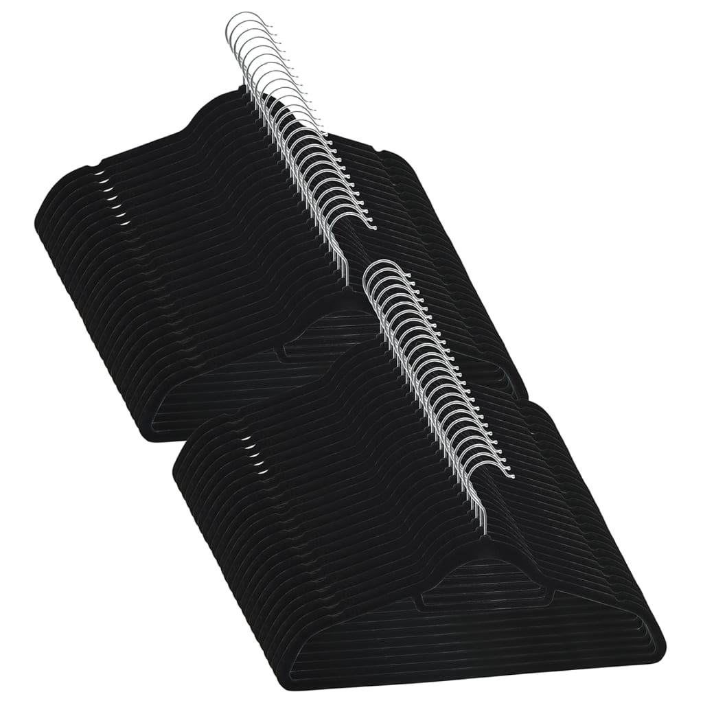50-delige Kledinghangerset anti-slip fluweel zwart is nu te koop bij PeponiXL, paradijselijk wonen!