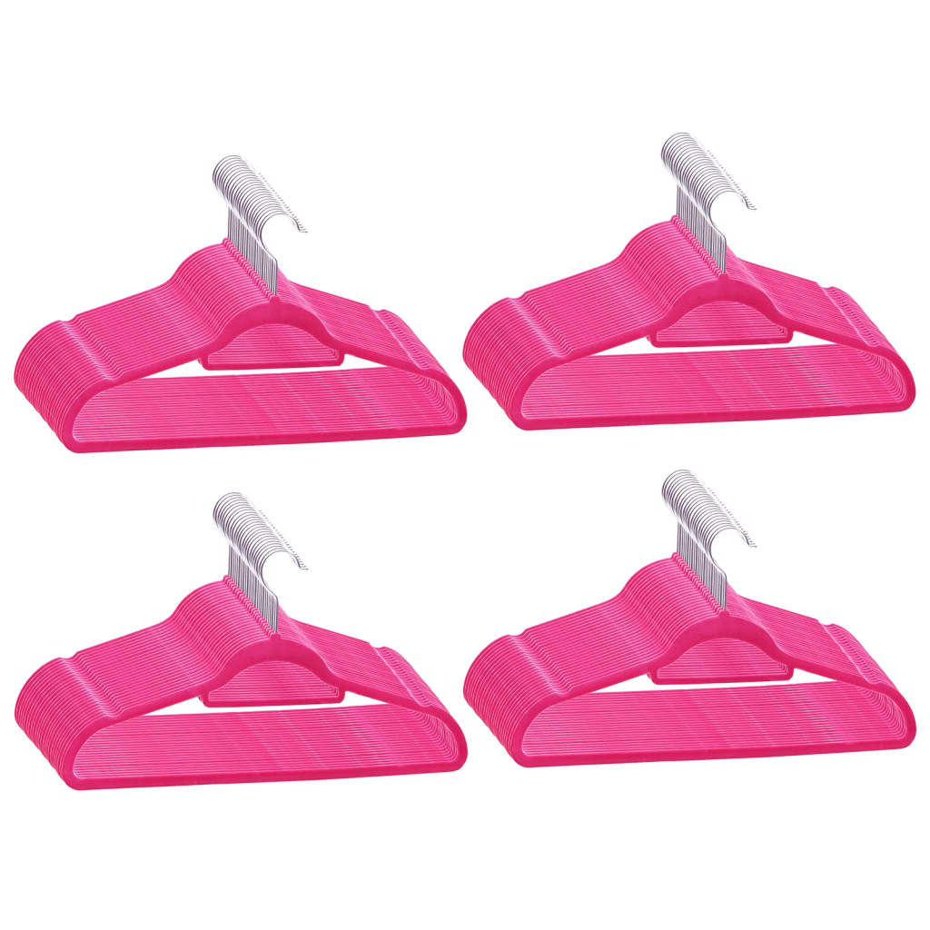 100-delige Kledinghangerset anti-slip fluweel roze is nu te koop bij PeponiXL, paradijselijk wonen!