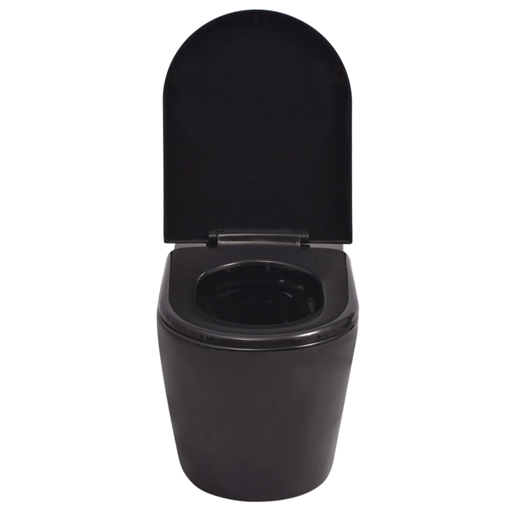 Hangend toilet met verborgen stortbak keramiek zwart is nu te koop bij PeponiXL, paradijselijk wonen!