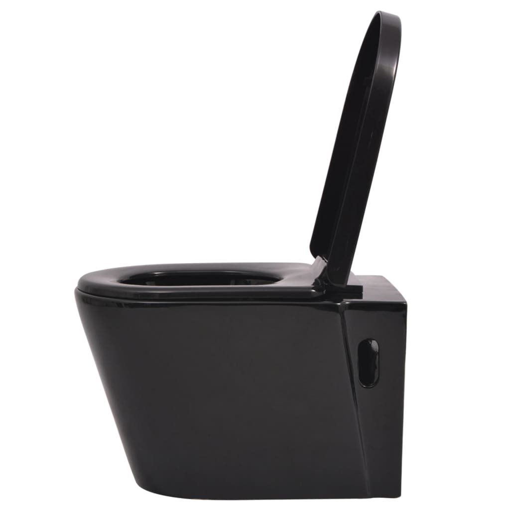 Hangend toilet met verborgen stortbak keramiek zwart is nu te koop bij PeponiXL, paradijselijk wonen!