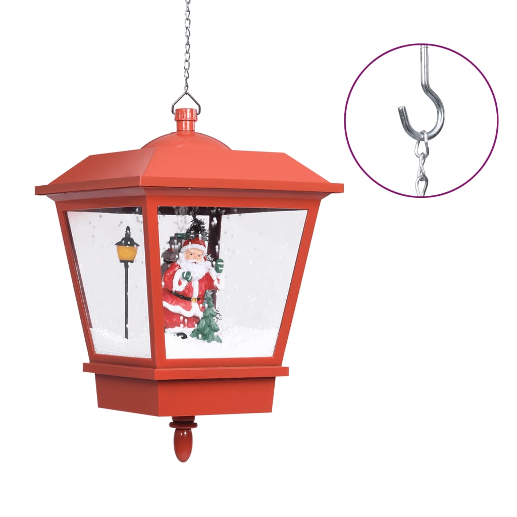 Kersthanglamp met LED-lamp en kerstman 27x27x45 cm rood is nu te koop bij PeponiXL, paradijselijk wonen!