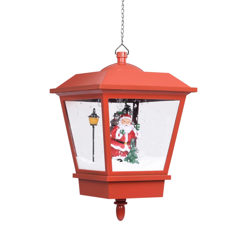 Kersthanglamp met LED-lamp en kerstman 27x27x45 cm rood is nu te koop bij PeponiXL, paradijselijk wonen!