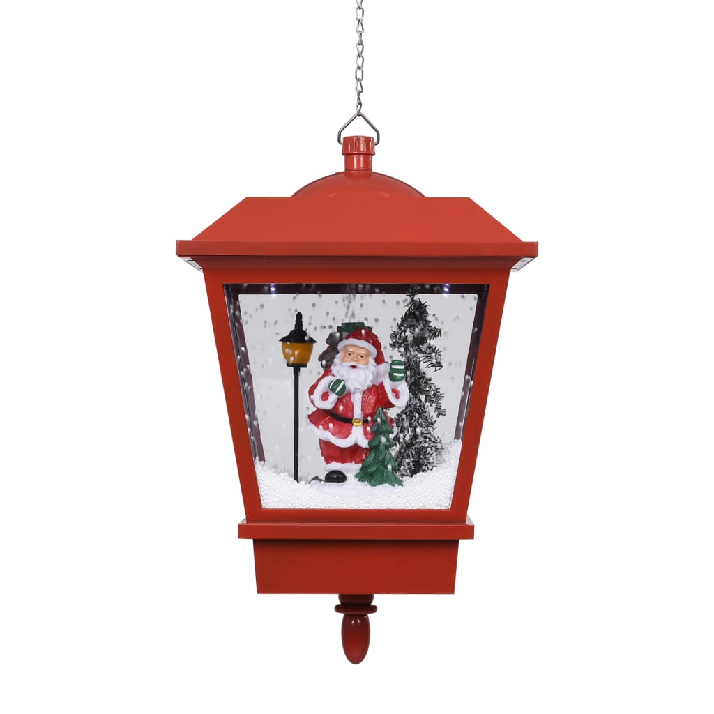 Kersthanglamp met LED-lamp en kerstman 27x27x45 cm rood is nu te koop bij PeponiXL, paradijselijk wonen!