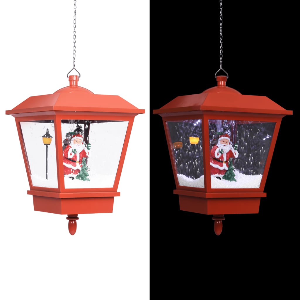 Kersthanglamp met LED-lamp en kerstman 27x27x45 cm rood is nu te koop bij PeponiXL, paradijselijk wonen!