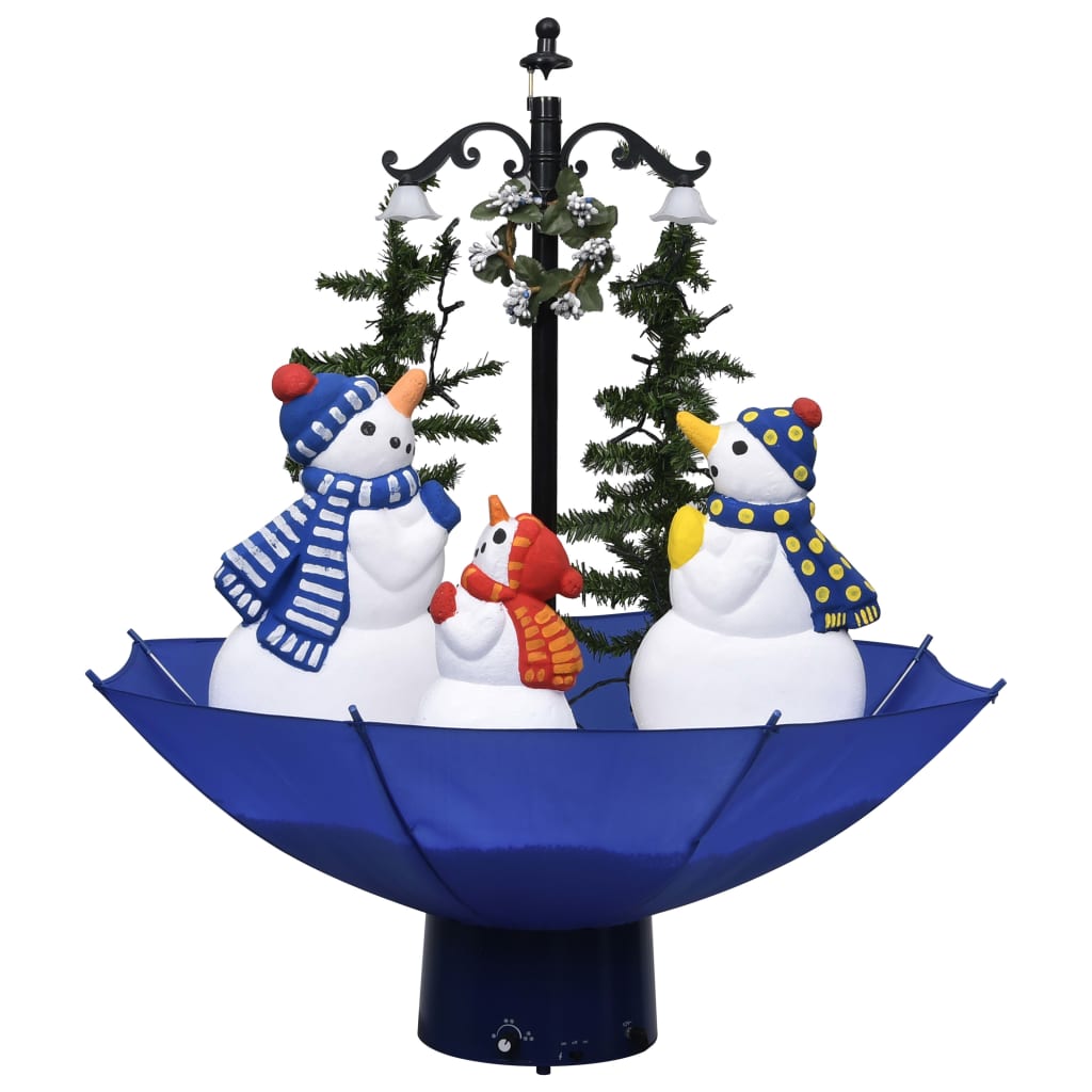 Kerstboom sneeuwend met paraplubasis 75 cm PVC blauw is nu te koop bij PeponiXL, paradijselijk wonen!