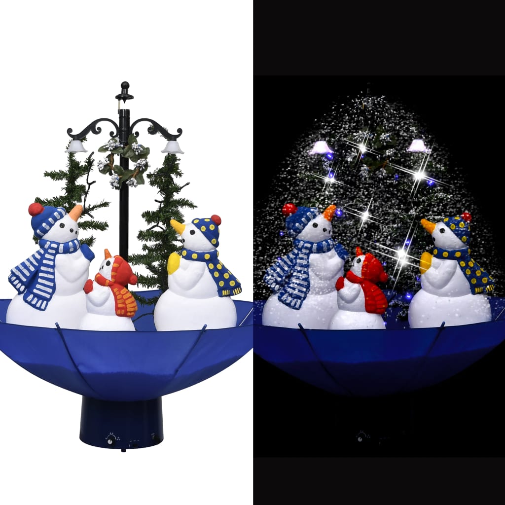Kerstboom sneeuwend met paraplubasis 75 cm PVC blauw is nu te koop bij PeponiXL, paradijselijk wonen!