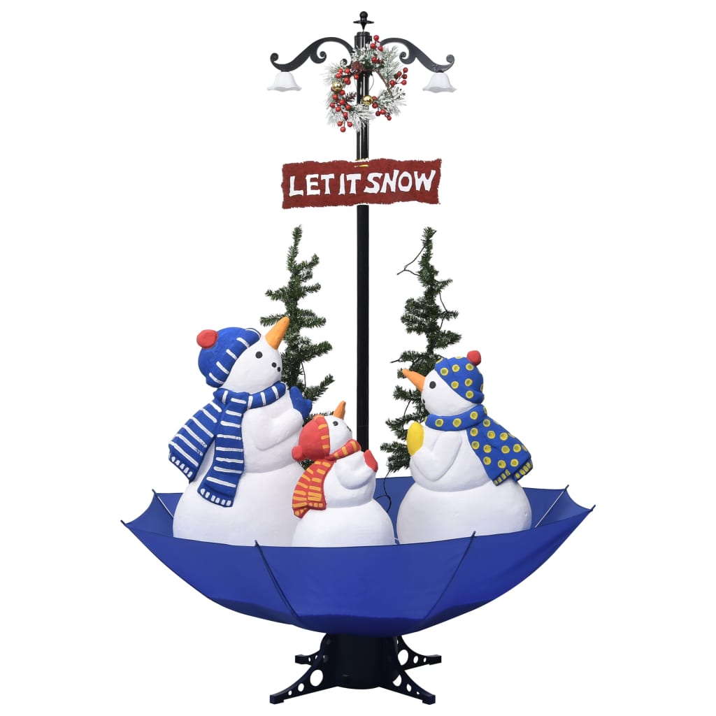 Kerstboom sneeuwend met paraplubasis 170 cm PVC blauw is nu te koop bij PeponiXL, paradijselijk wonen!