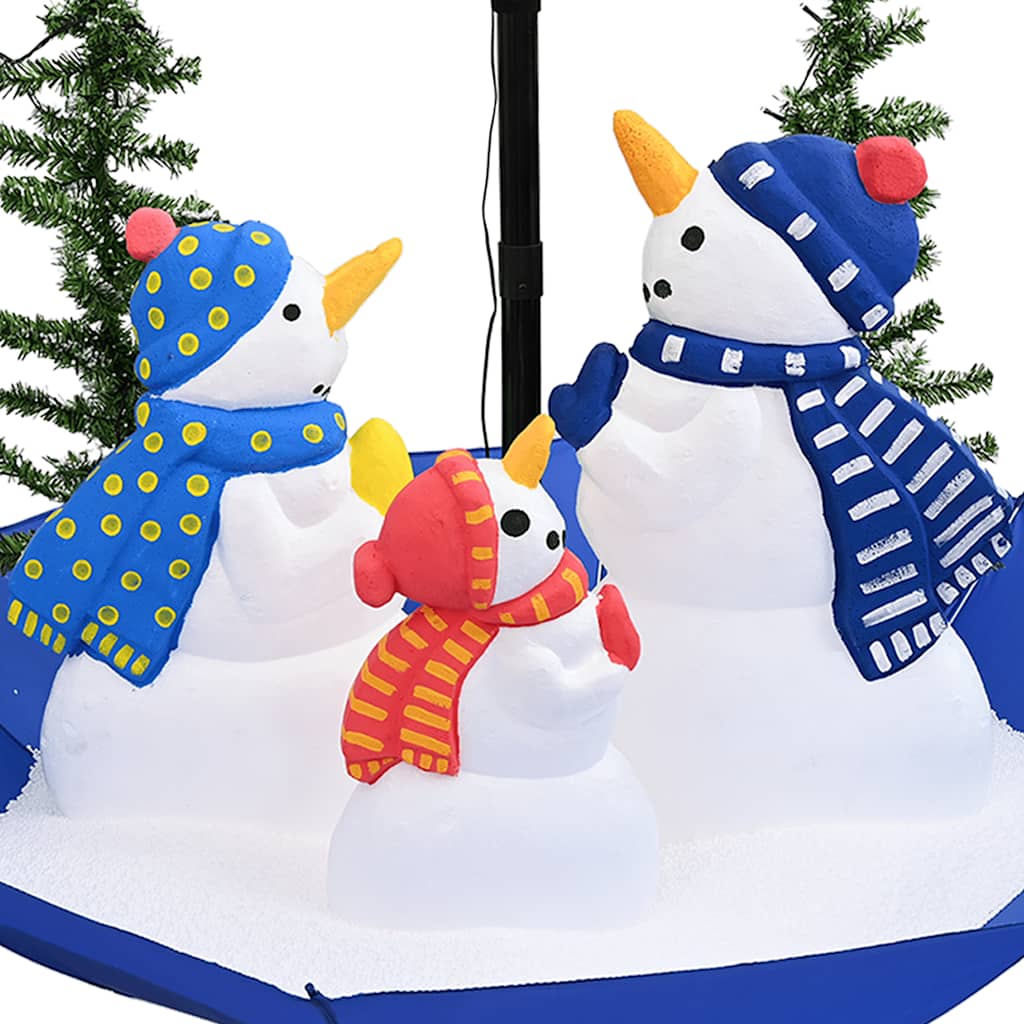 Kerstboom sneeuwend met paraplubasis 170 cm PVC blauw is nu te koop bij PeponiXL, paradijselijk wonen!