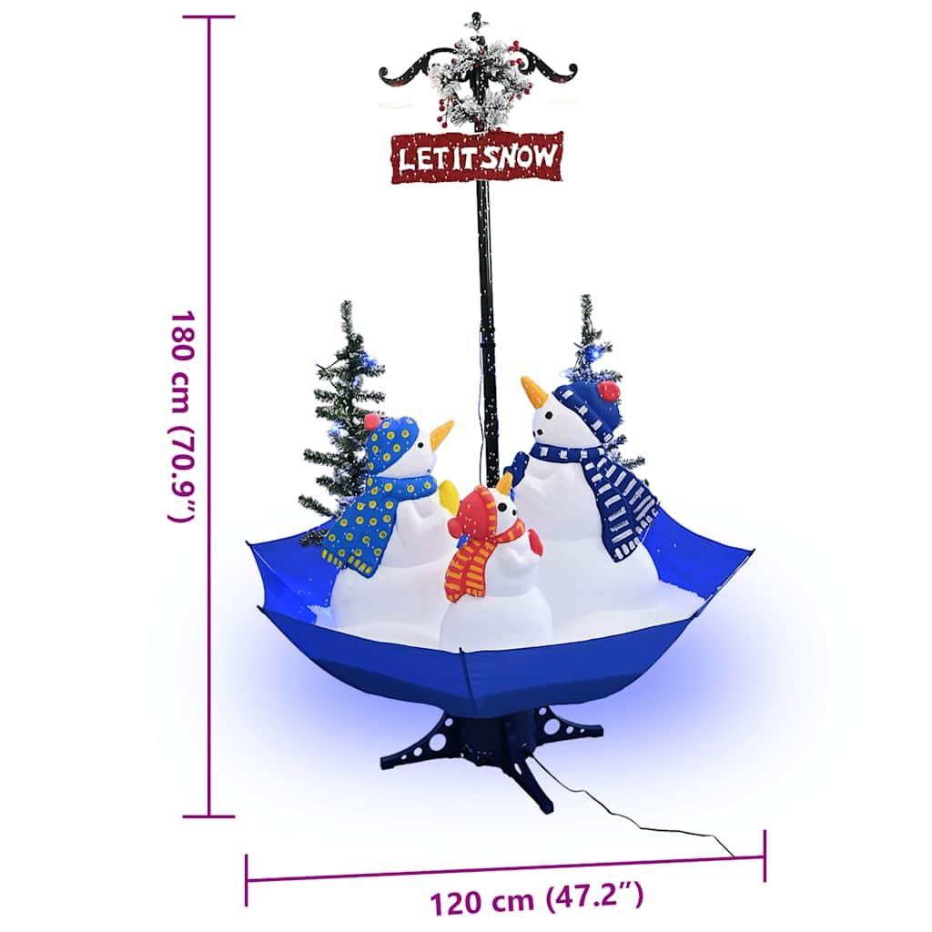 Kerstboom sneeuwend met paraplubasis 170 cm PVC blauw is nu te koop bij PeponiXL, paradijselijk wonen!