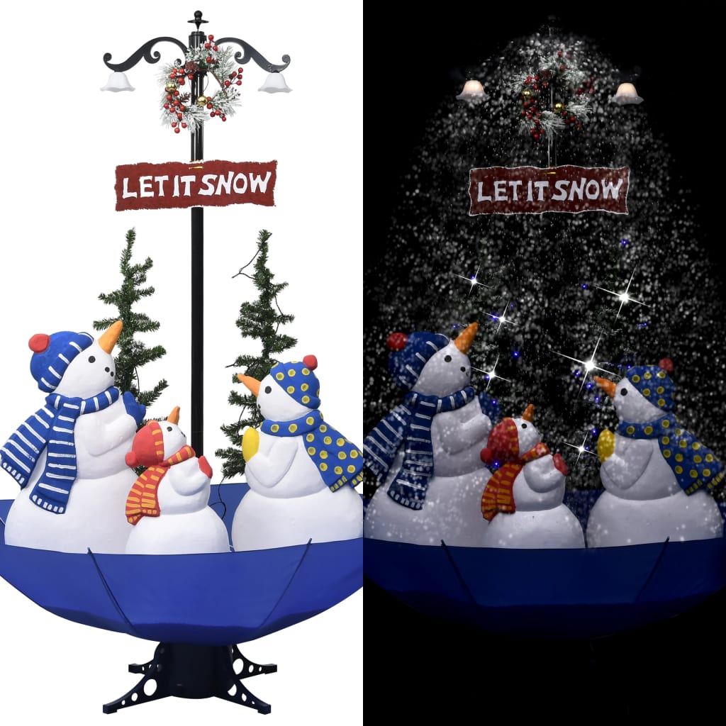 Kerstboom sneeuwend met paraplubasis 170 cm PVC blauw is nu te koop bij PeponiXL, paradijselijk wonen!