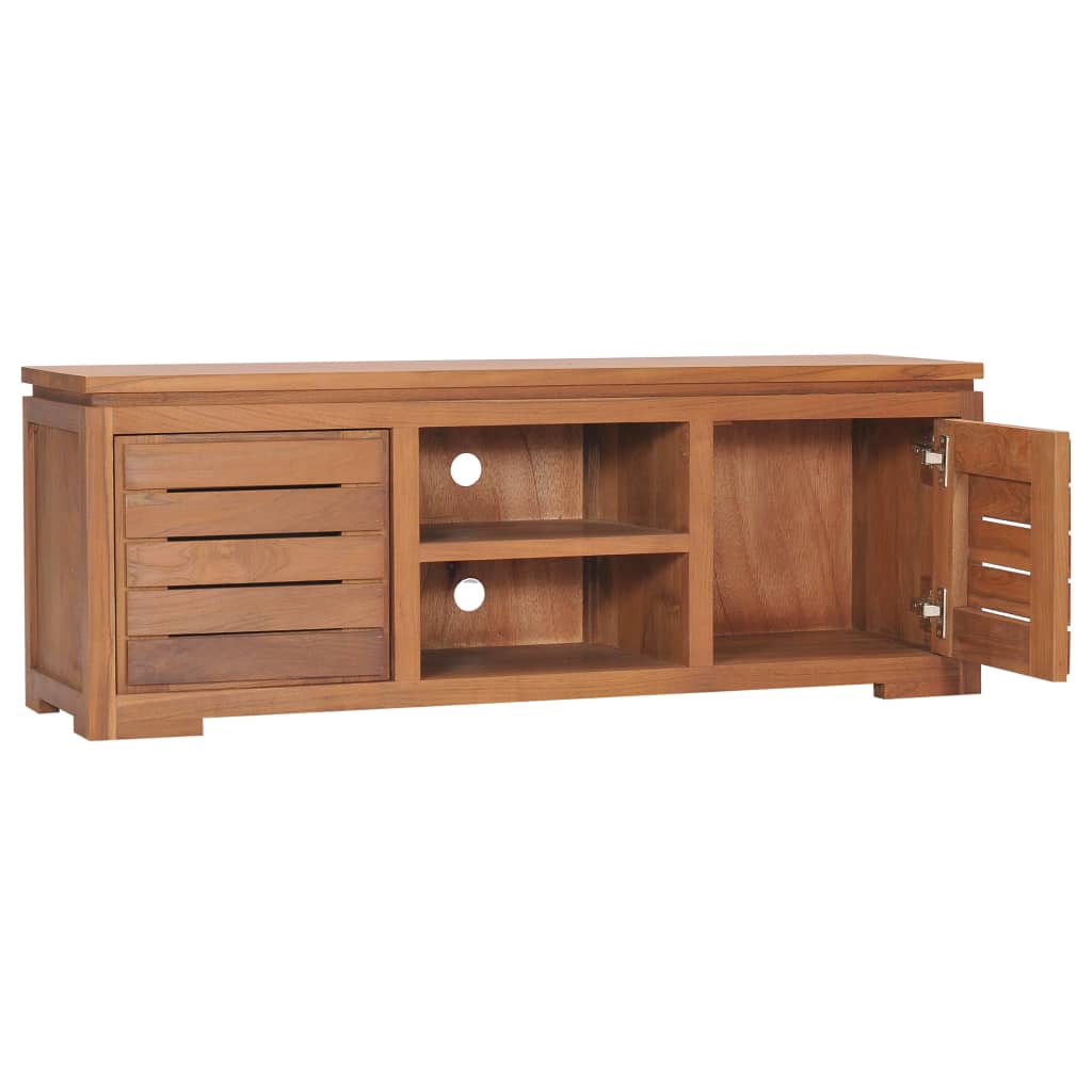Tv-meubel 110x30x40 cm massief teakhout is nu te koop bij PeponiXL, paradijselijk wonen!