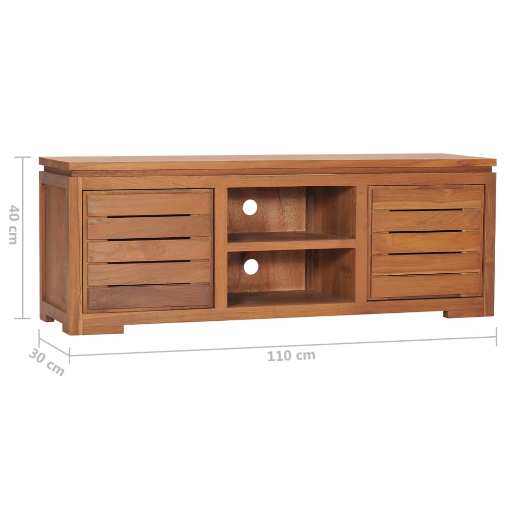 Tv-meubel 110x30x40 cm massief teakhout is nu te koop bij PeponiXL, paradijselijk wonen!