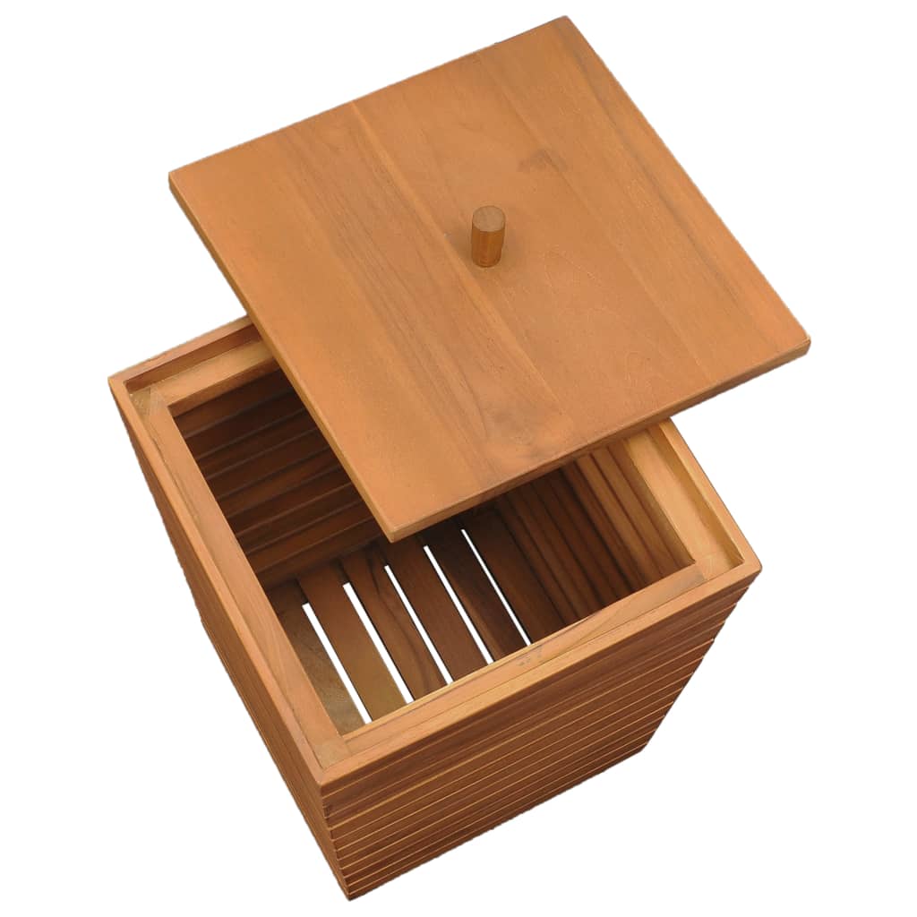 Wasmand 30x30x45 cm massief teakhout