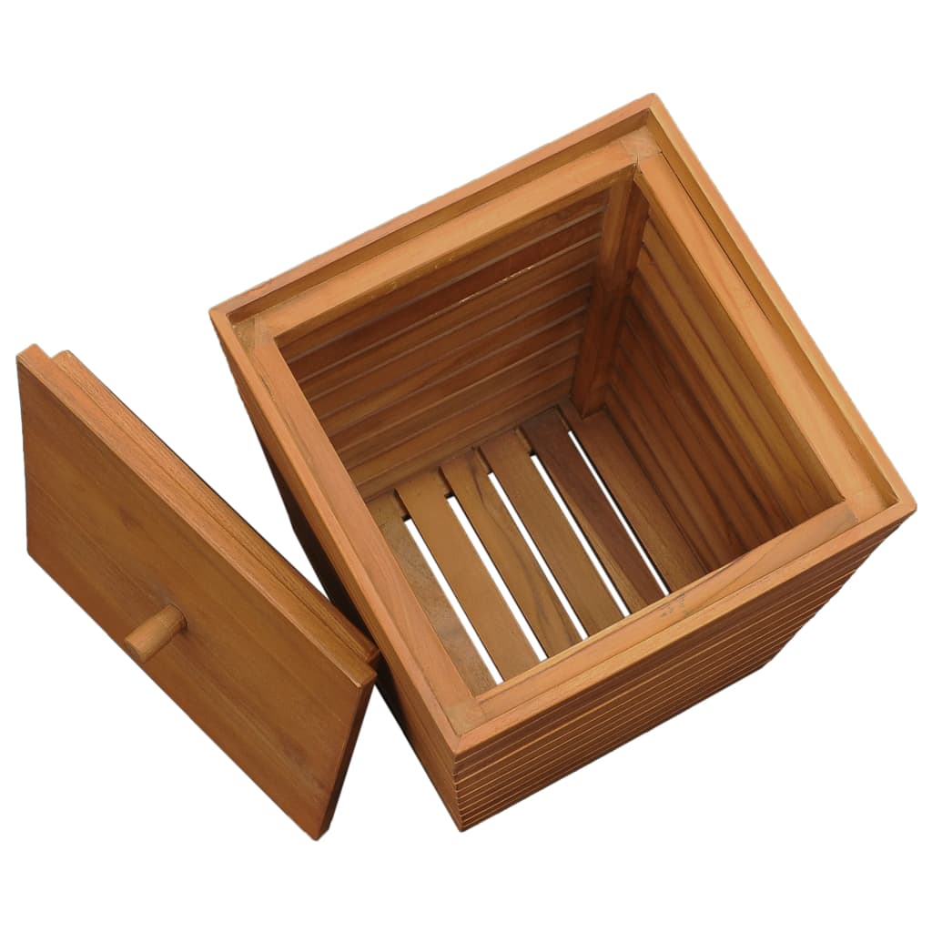 Wasmand 30x30x45 cm massief teakhout