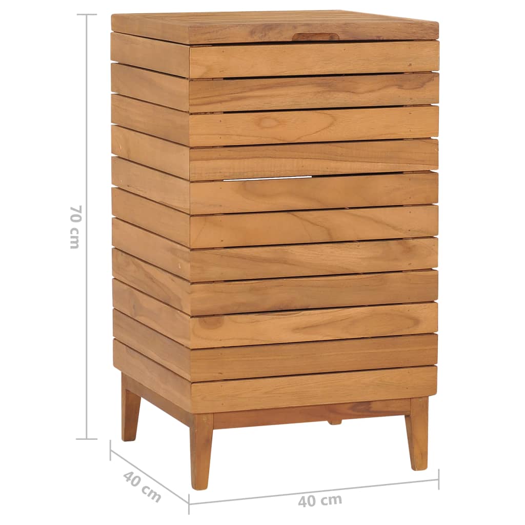 Wasmand 40x40x70 cm massief teakhout