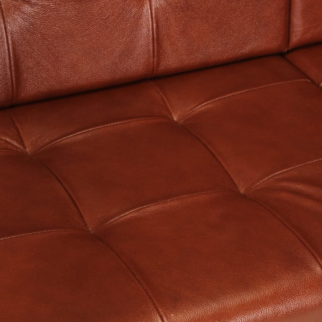 Tweezitsbank echt geitenleer bruin is nu te koop bij PeponiXL, paradijselijk wonen!