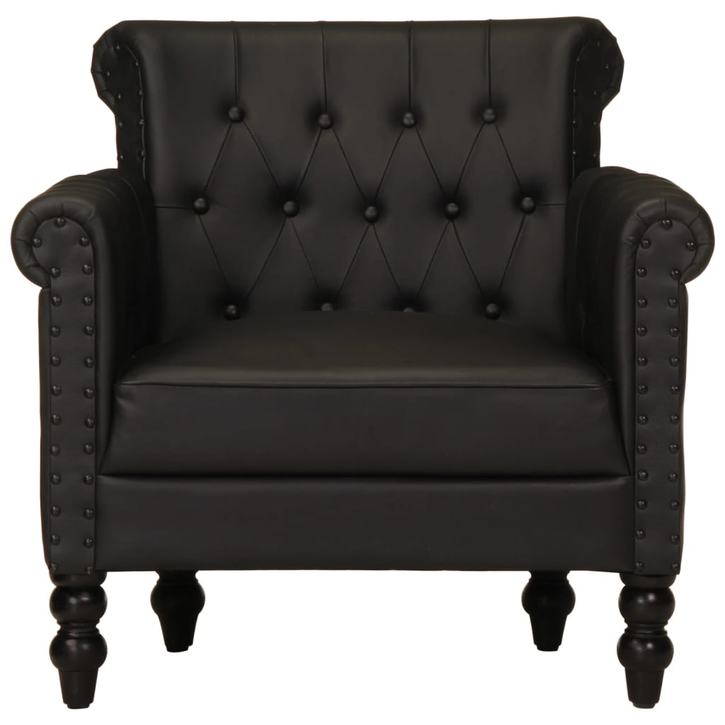 Fauteuil echt geitenleer zwart is nu te koop bij PeponiXL, paradijselijk wonen!