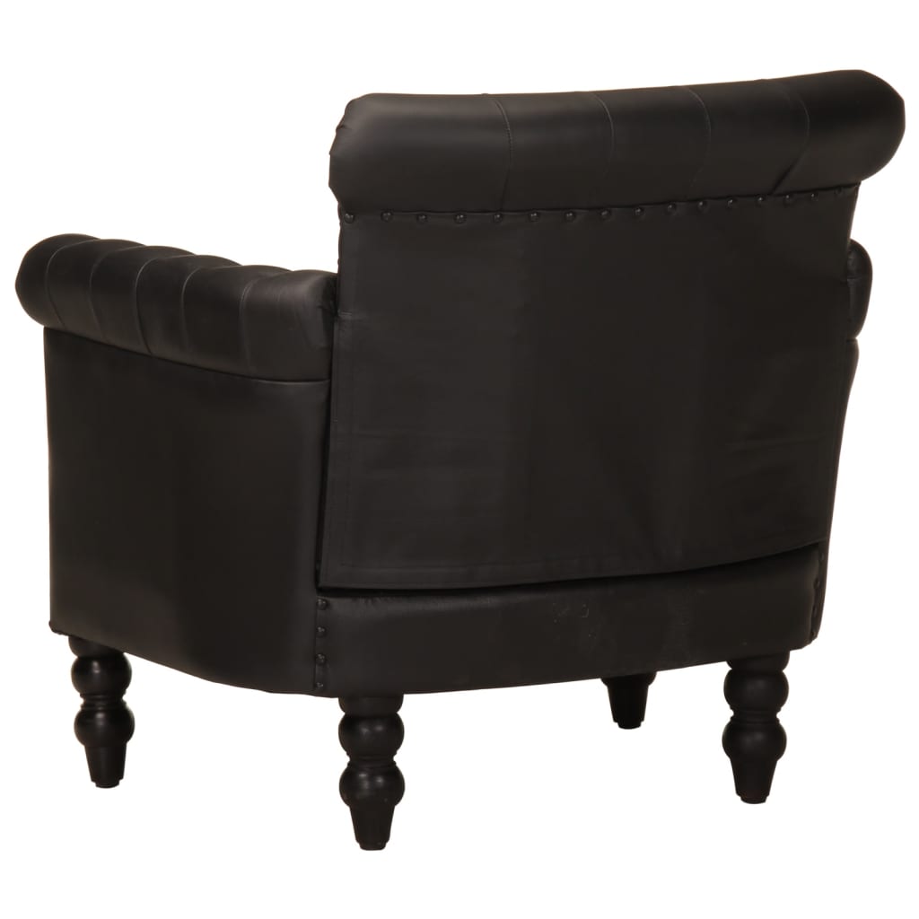 Fauteuil echt geitenleer zwart is nu te koop bij PeponiXL, paradijselijk wonen!