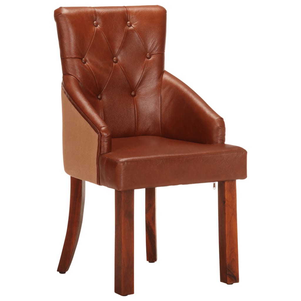 Eetkamerstoelen 2 st echt geitenleer bruin is nu te koop bij PeponiXL, paradijselijk wonen!