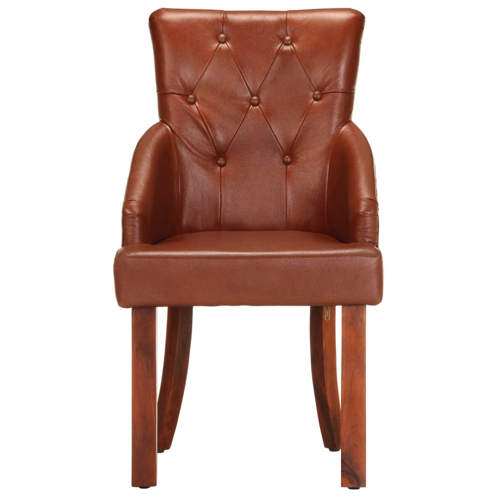 Eetkamerstoelen 2 st echt geitenleer bruin is nu te koop bij PeponiXL, paradijselijk wonen!