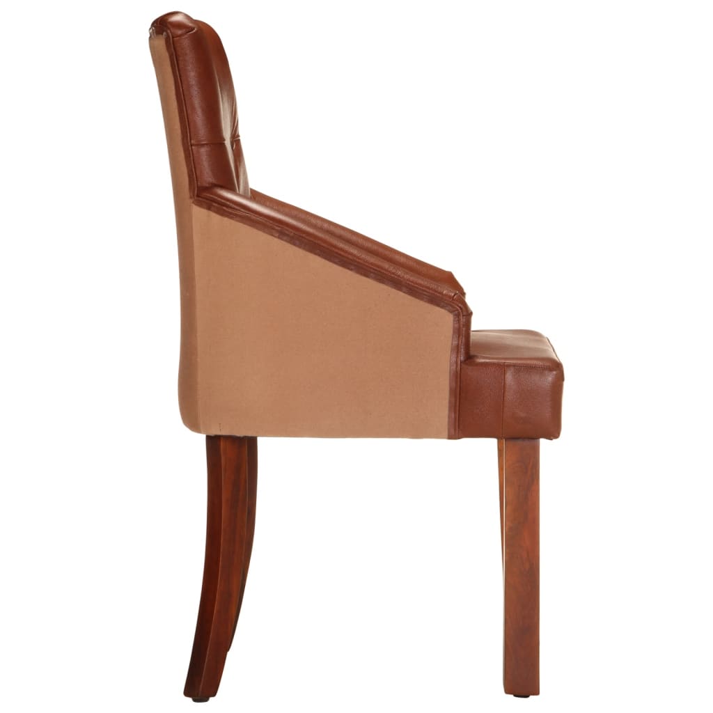 Eetkamerstoelen 2 st echt geitenleer bruin is nu te koop bij PeponiXL, paradijselijk wonen!