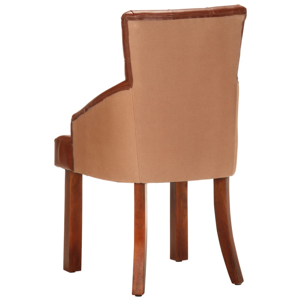 Eetkamerstoelen 2 st echt geitenleer bruin is nu te koop bij PeponiXL, paradijselijk wonen!