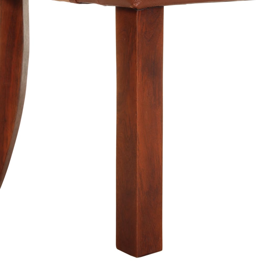 Eetkamerstoelen 2 st echt geitenleer bruin is nu te koop bij PeponiXL, paradijselijk wonen!