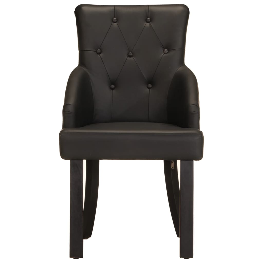 Eetkamerstoelen 2 st echt geitenleer zwart is nu te koop bij PeponiXL, paradijselijk wonen!