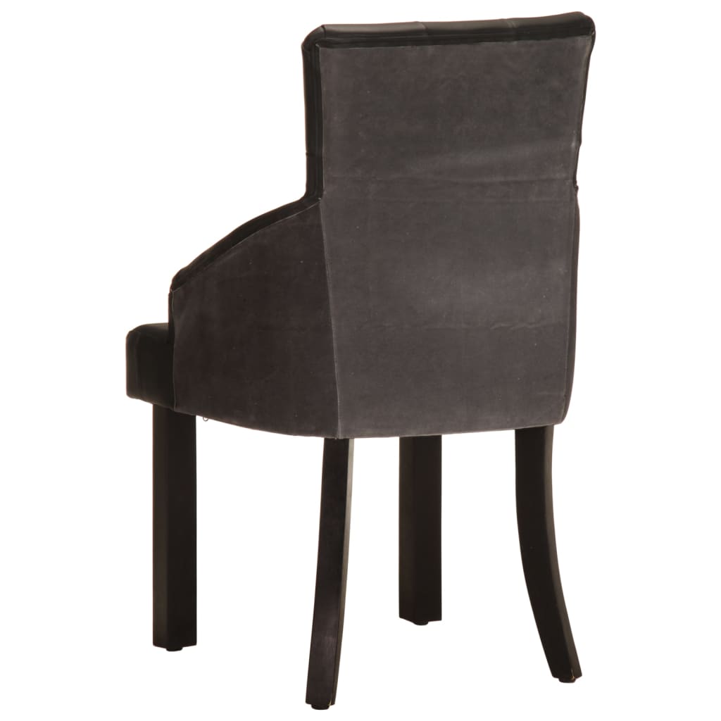 Eetkamerstoelen 2 st echt geitenleer zwart is nu te koop bij PeponiXL, paradijselijk wonen!