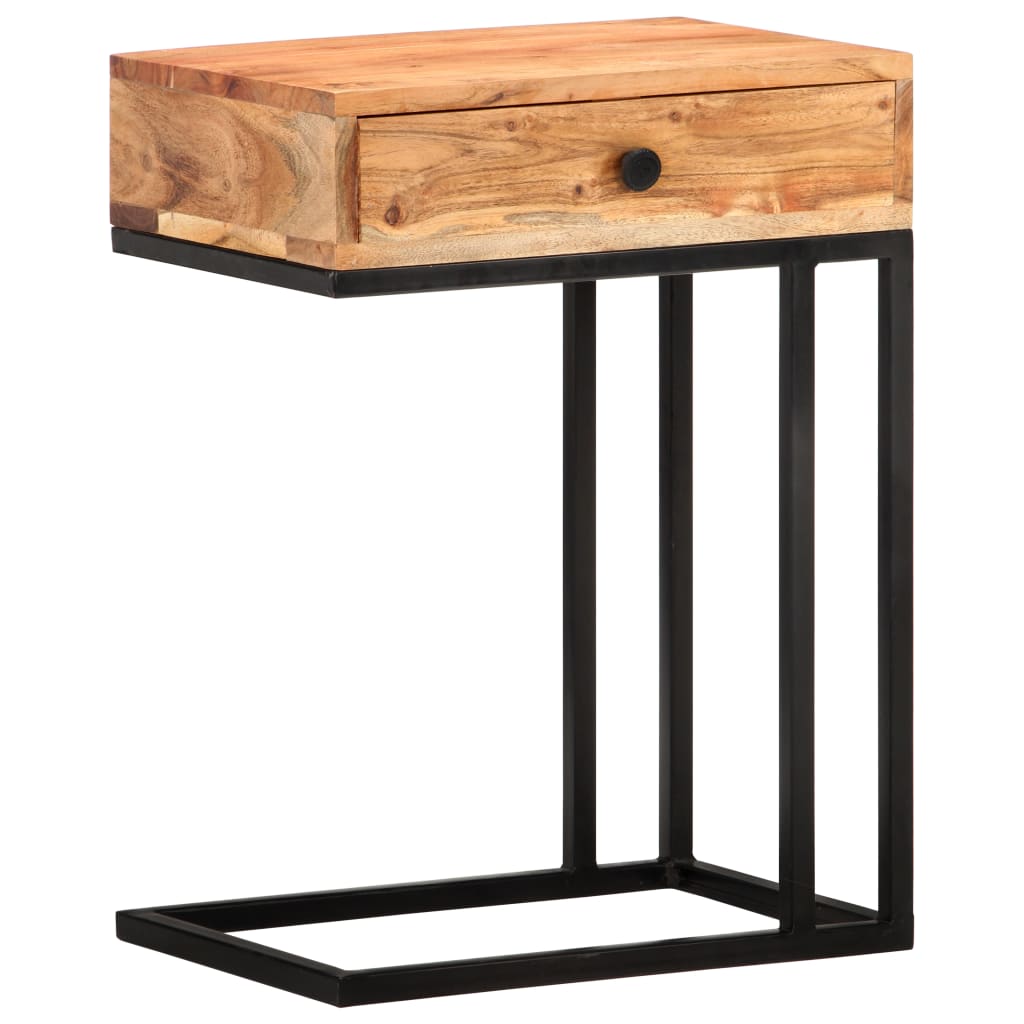 Bijzettafel U-vormig 45x30x61 cm massief acaciahout is nu te koop bij PeponiXL, paradijselijk wonen!