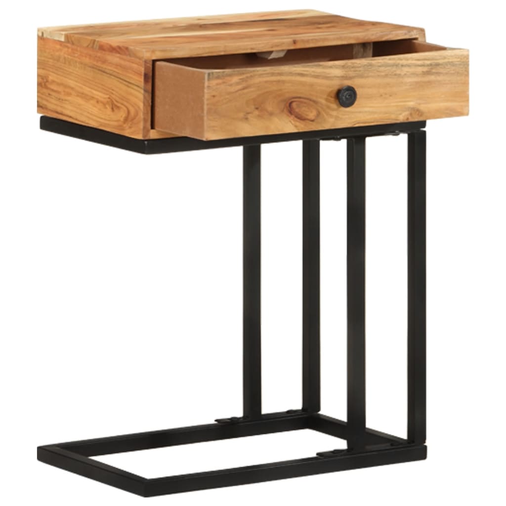 Bijzettafel U-vormig 45x30x61 cm massief acaciahout is nu te koop bij PeponiXL, paradijselijk wonen!