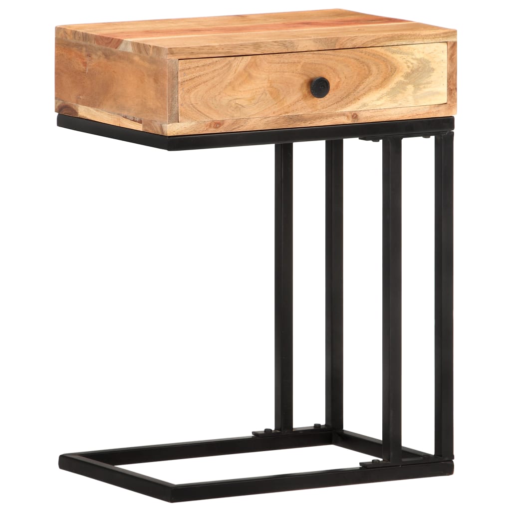 Bijzettafel U-vormig 45x30x61 cm massief acaciahout is nu te koop bij PeponiXL, paradijselijk wonen!