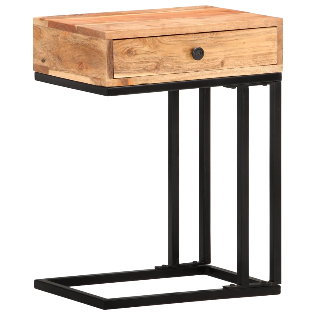 Bijzettafel U-vormig 45x30x61 cm massief acaciahout is nu te koop bij PeponiXL, paradijselijk wonen!