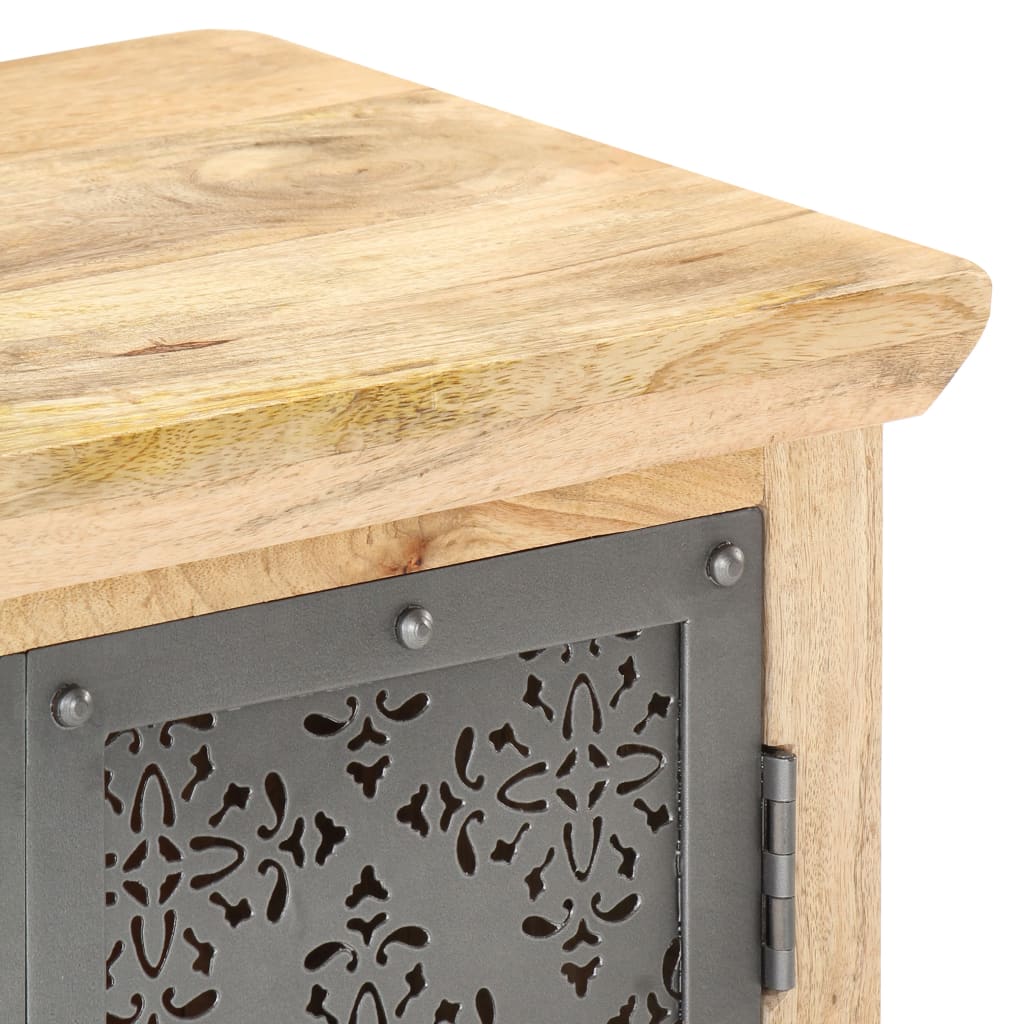 Dressoir met stalen deuren 60x35x75 cm massief mangohout is nu te koop bij PeponiXL, paradijselijk wonen!