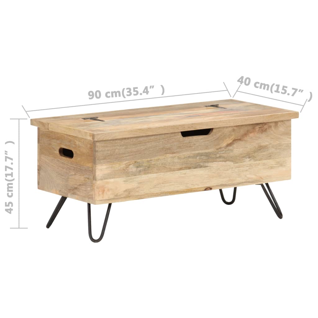 Opbergkist 90x40x45 cm massief mangohout is nu te koop bij PeponiXL, paradijselijk wonen!