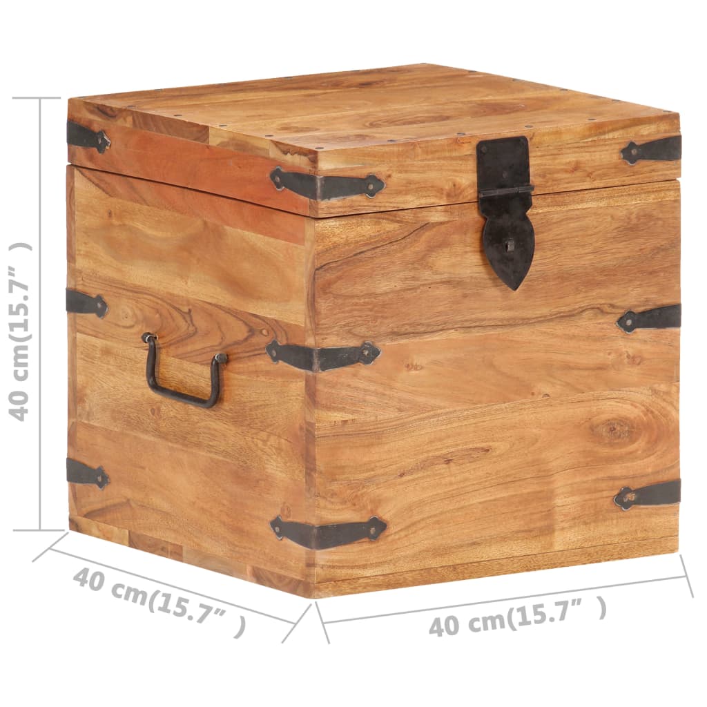 Kist 40x40x40 cm massief acaciahout is nu te koop bij PeponiXL, paradijselijk wonen!