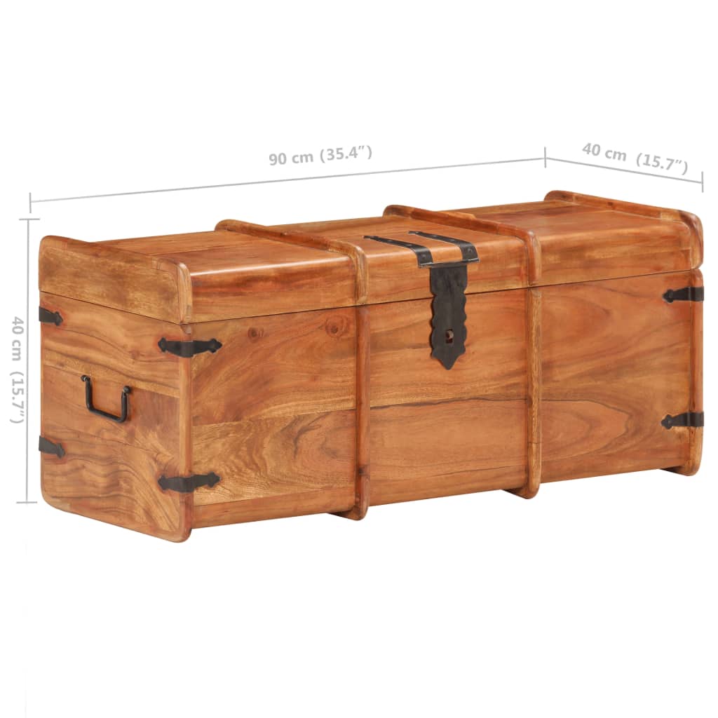 Opbergkist 90x40x40 cm massief acaciahout is nu te koop bij PeponiXL, paradijselijk wonen!