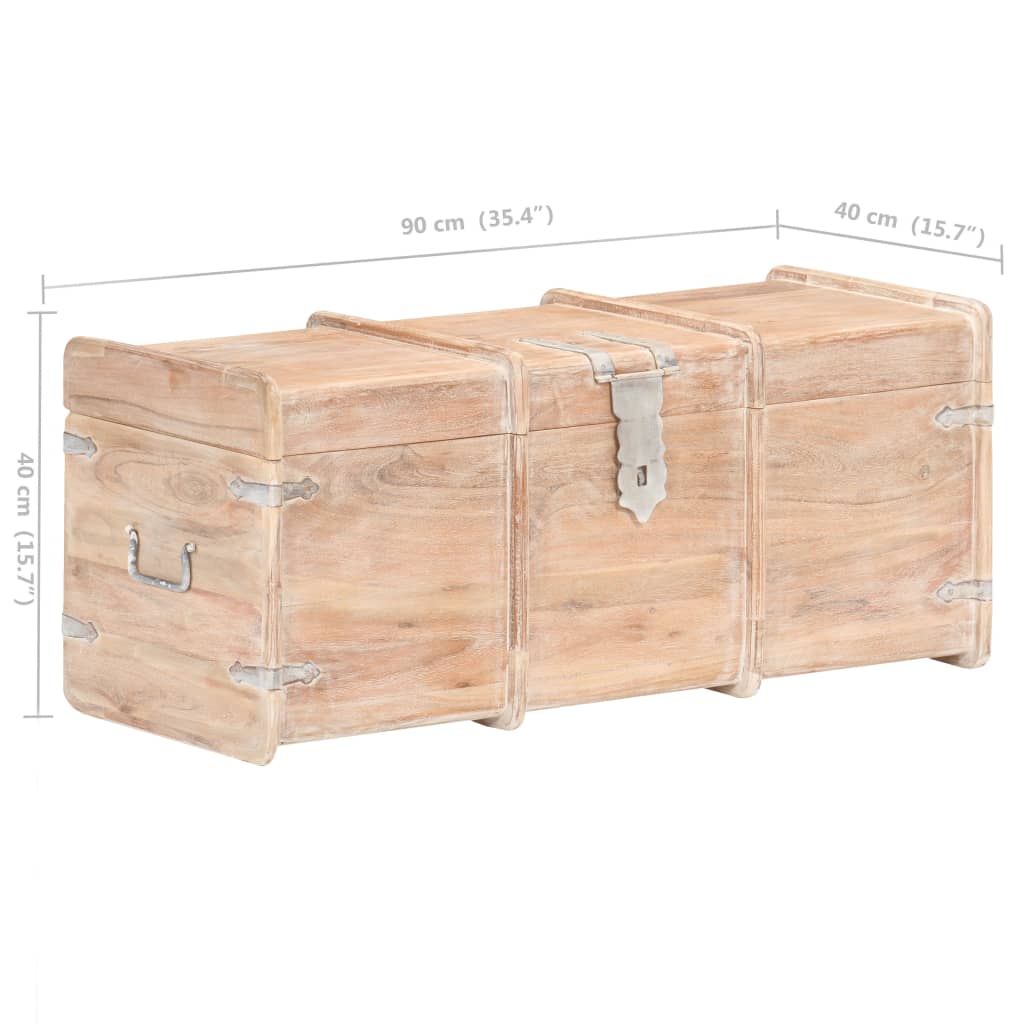 Opbergkist 90x40x40 cm massief acaciahout is nu te koop bij PeponiXL, paradijselijk wonen!