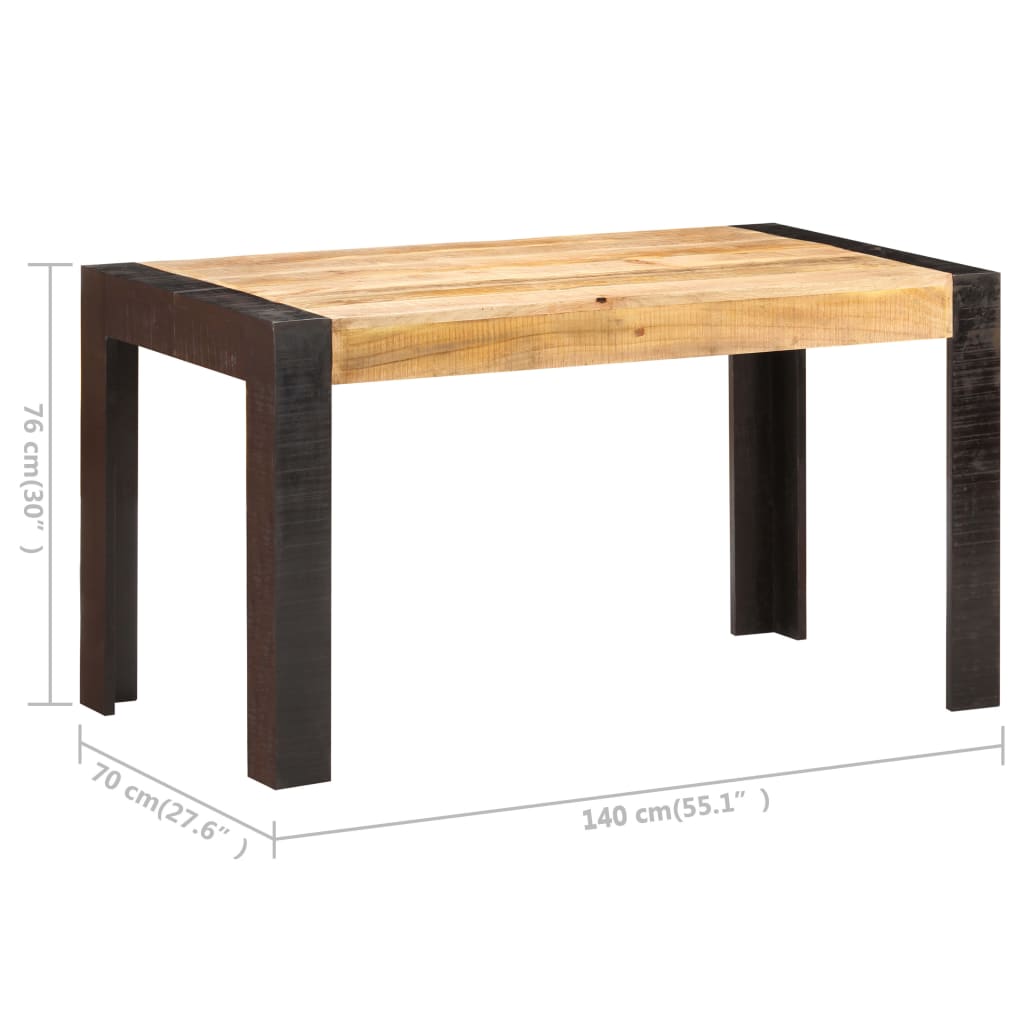 Eettafel 140x70x76 cm massief ruw mangohout is nu te koop bij PeponiXL, paradijselijk wonen!