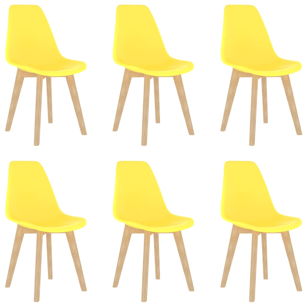 Eetkamerstoelen 6 st kunststof geel is nu te koop bij PeponiXL, paradijselijk wonen!