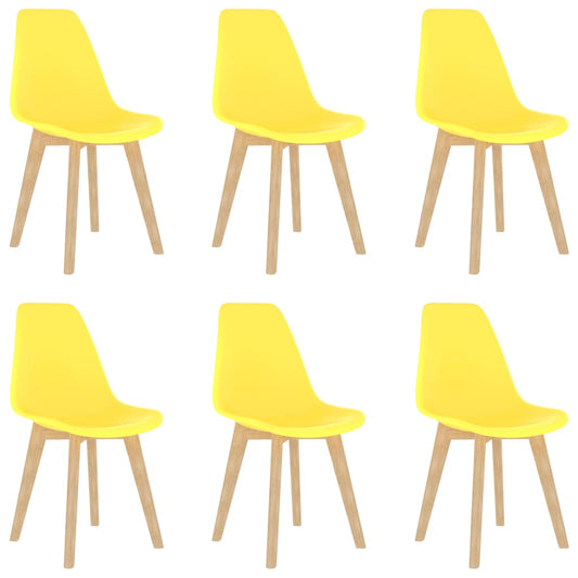 Eetkamerstoelen 6 st kunststof geel is nu te koop bij PeponiXL, paradijselijk wonen!