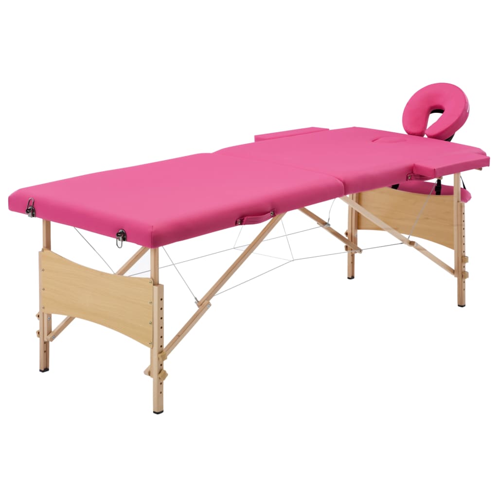 Massagetafel inklapbaar 2 zones hout roze is nu te koop bij PeponiXL, paradijselijk wonen!
